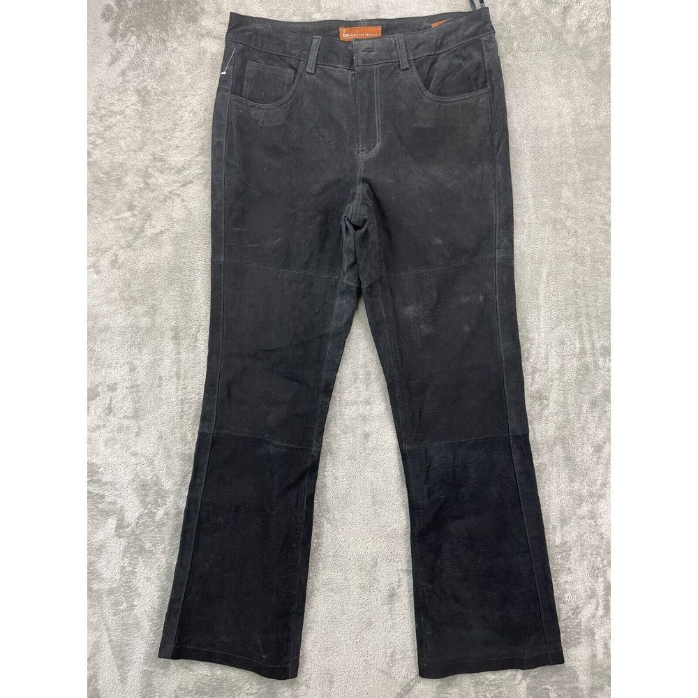 Lee Women's One True Fit Jeans 7/8 Black Leather Lined Straight